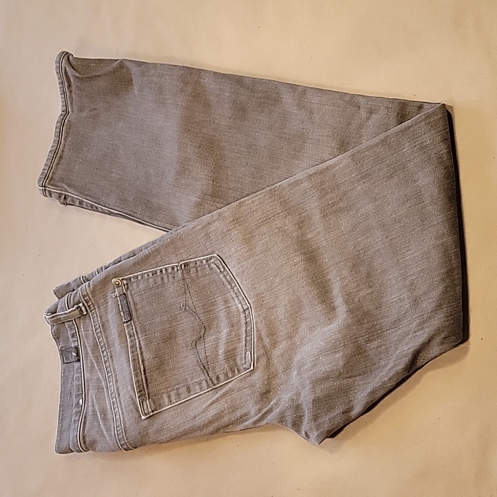 7 For All Mankind Men’s Slim Straight Jeans in Light Gray